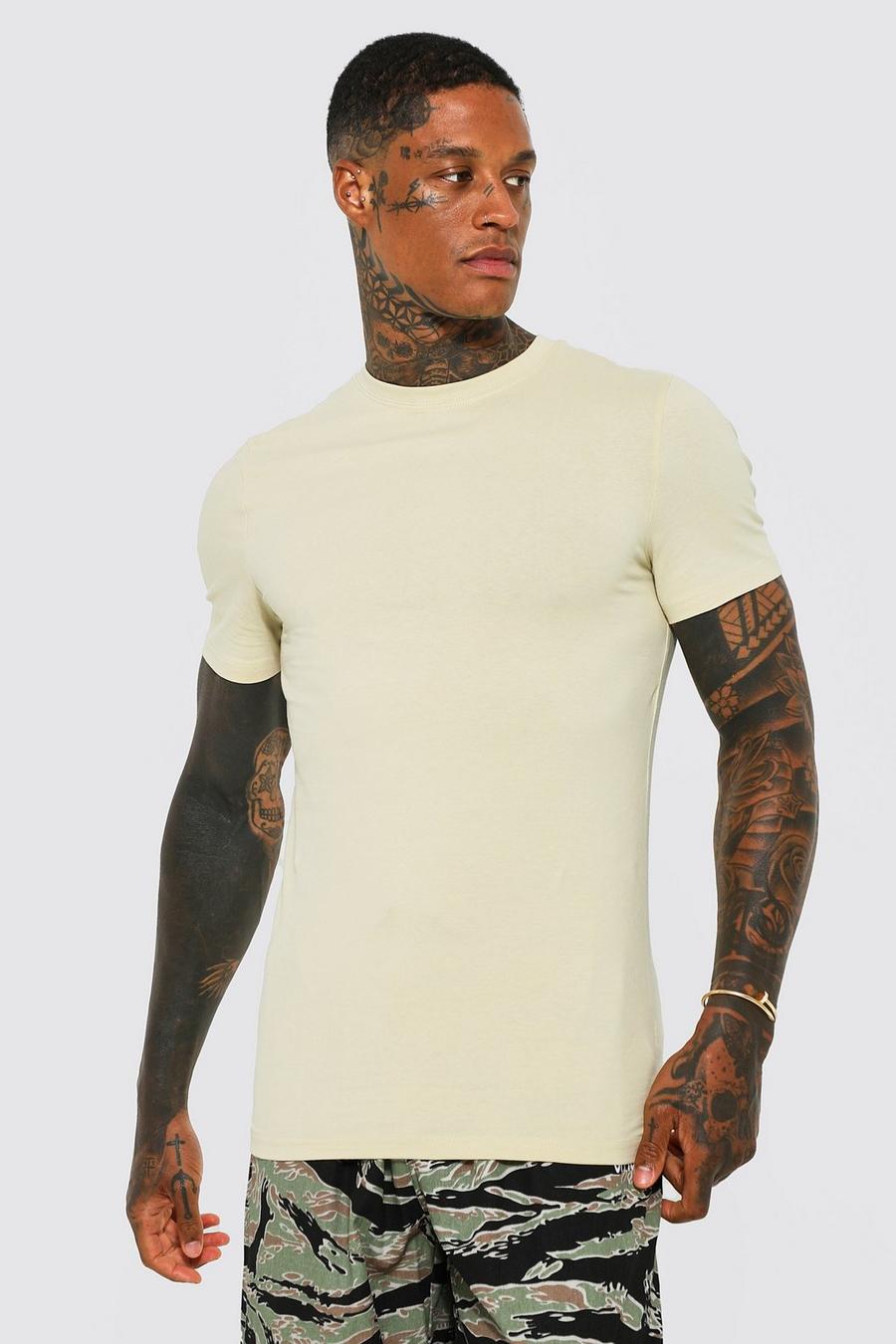 Sand Basic T-shirt i muscle fit image number 1