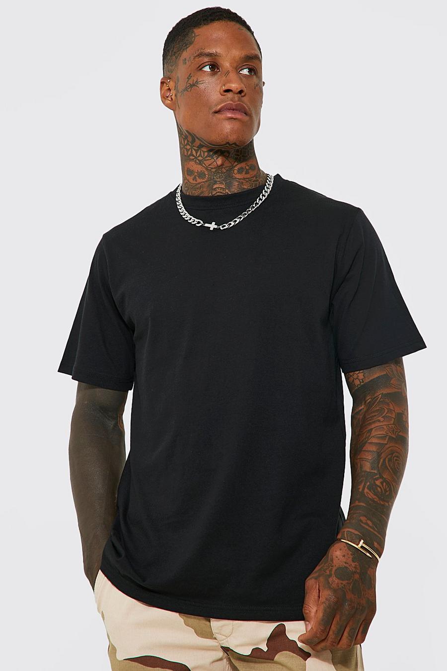 T-shirt basique à col ras-du-cou, Black image number 1