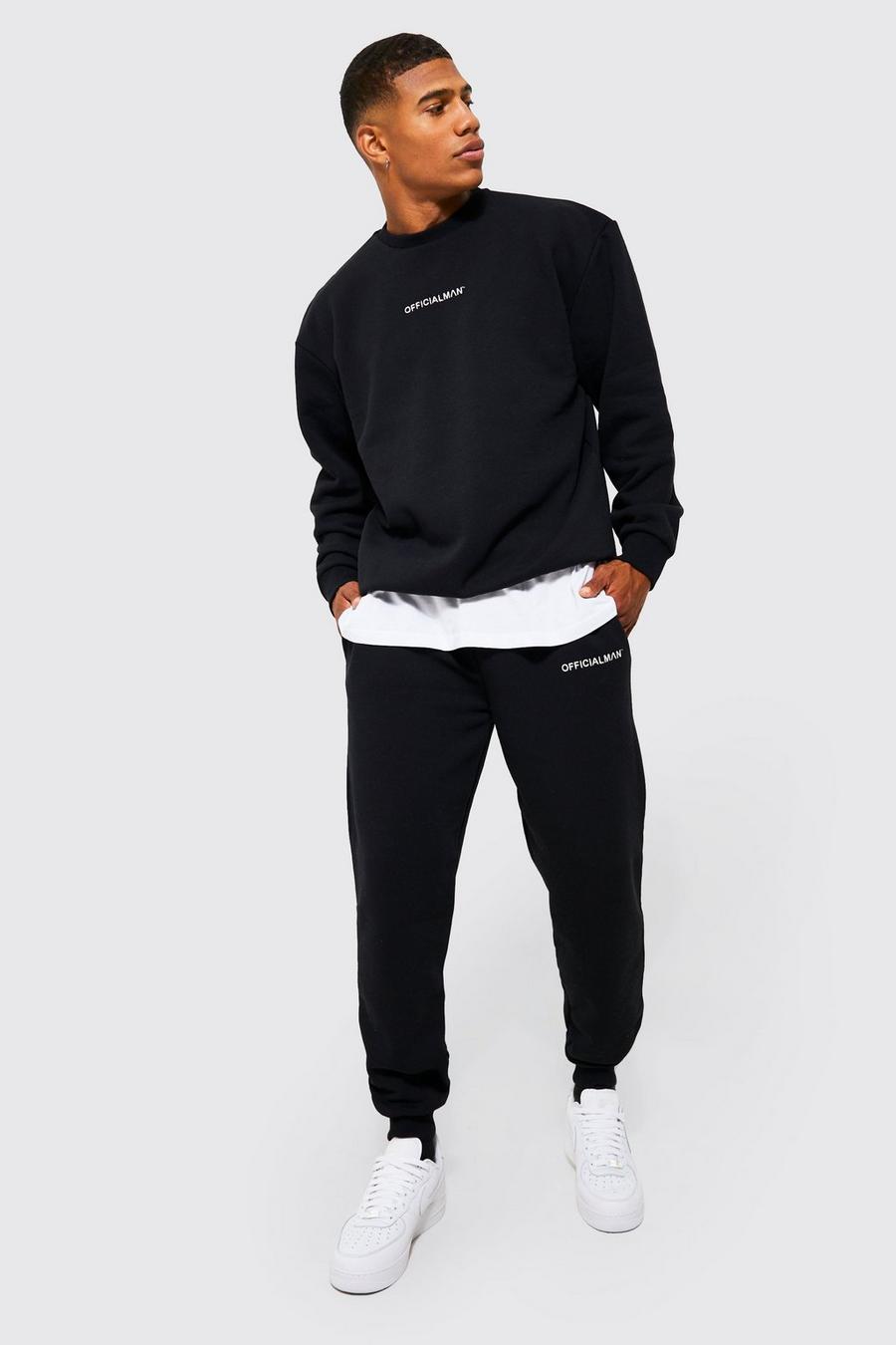 Black svart Official MAN Oversize träningsoverall med sweatshirt image number 1