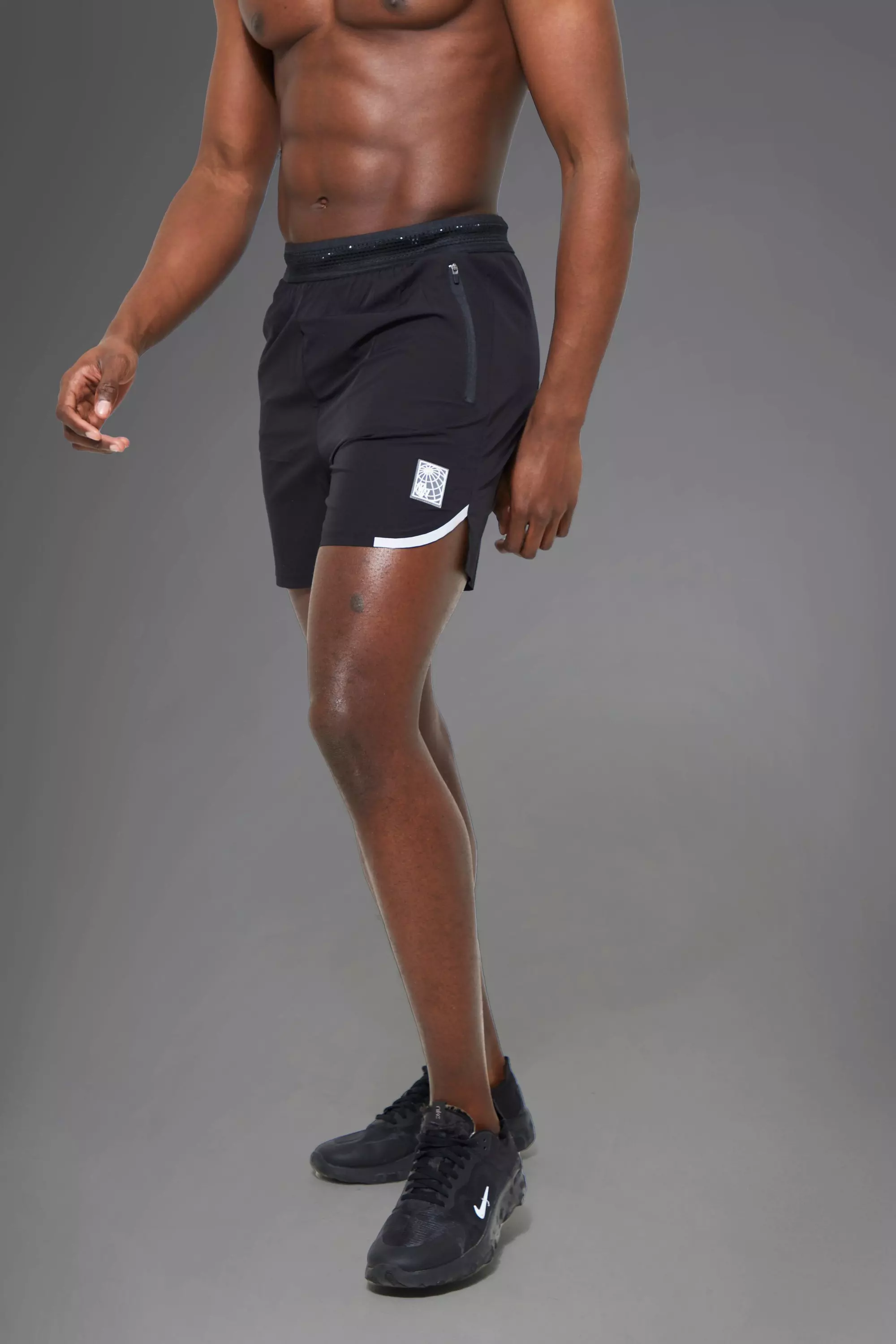 Black Man Active Reflective Detail Short alternative image
