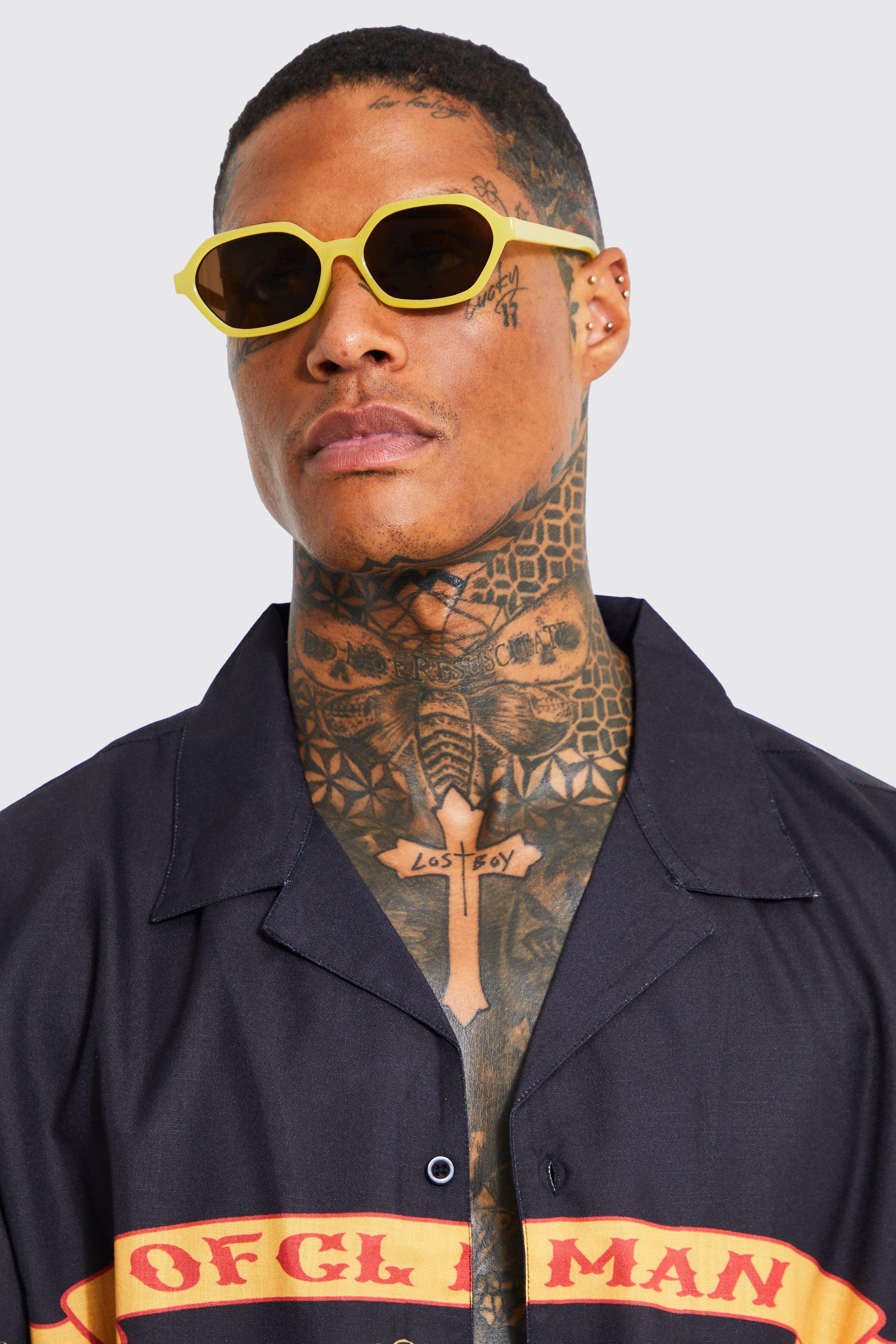 Hexagon yellow sunglasses hotsell