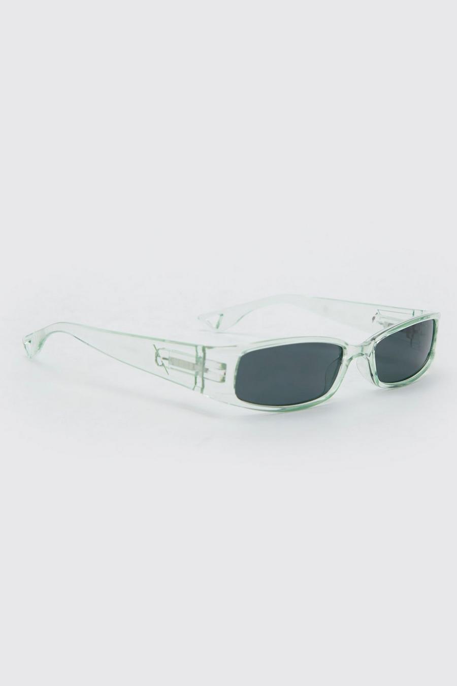 Green Narrow Wrap Sunglasses