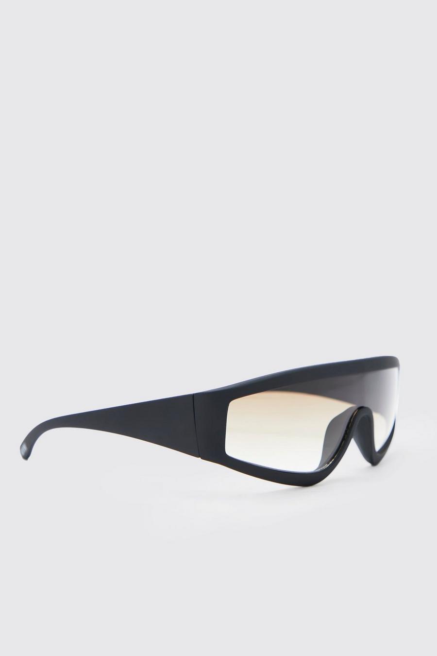 Gafas de sol s de plástico y caucho superpuestas, Black image number 1