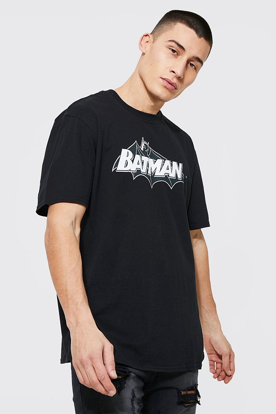 Black Oversized Batman License T-shirt image number 1