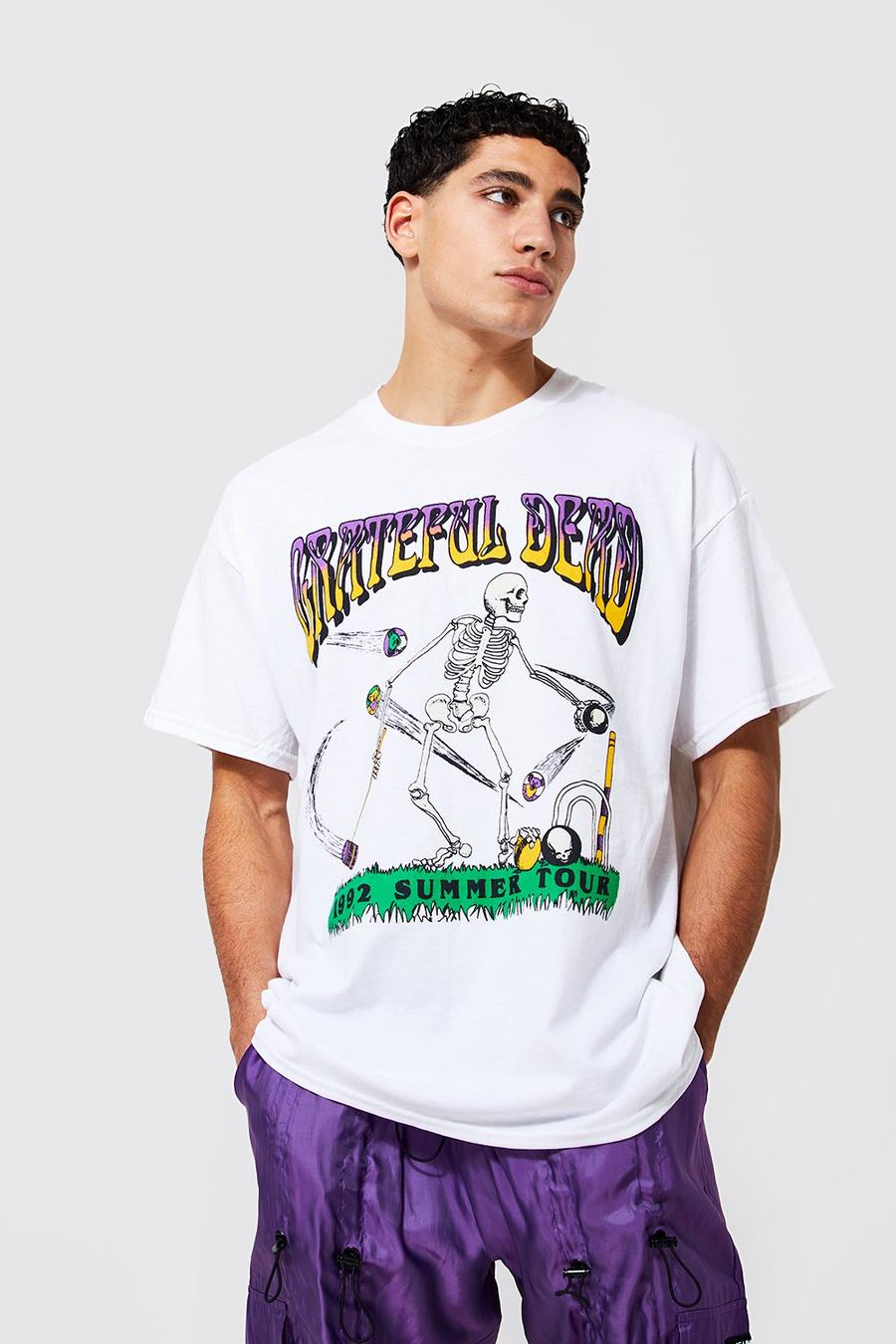 White Oversized Grateful Dead License T-shirt image number 1