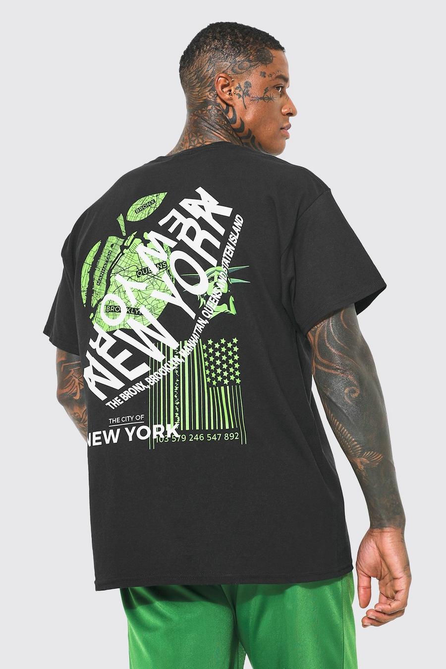 Oversized New York Back Print T-shirt | boohoo