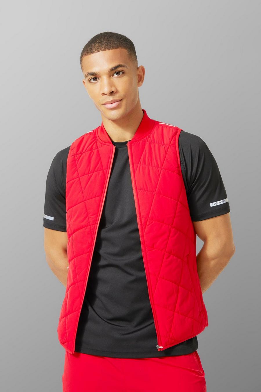 Red rouge Man Active Quilted Body Warmer image number 1