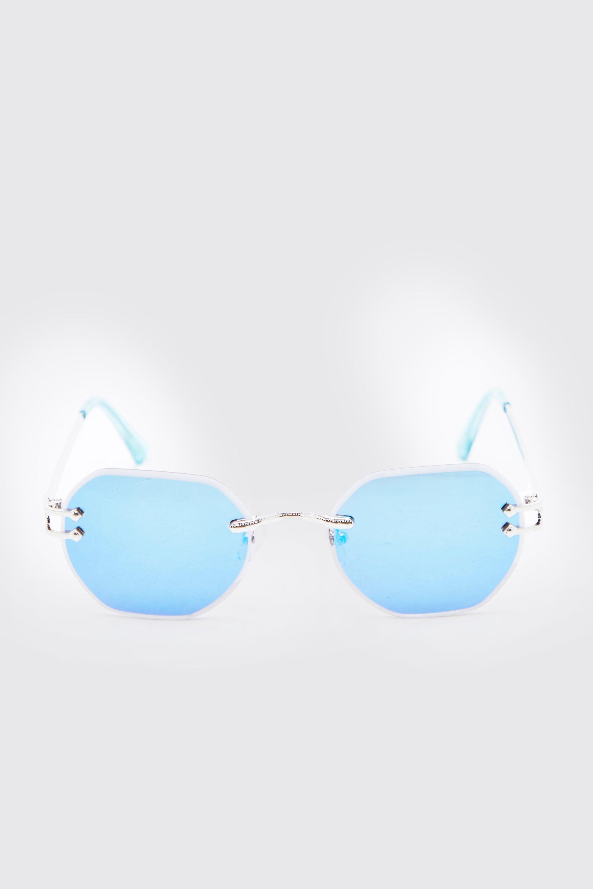 Blue hotsell hexagon sunglasses