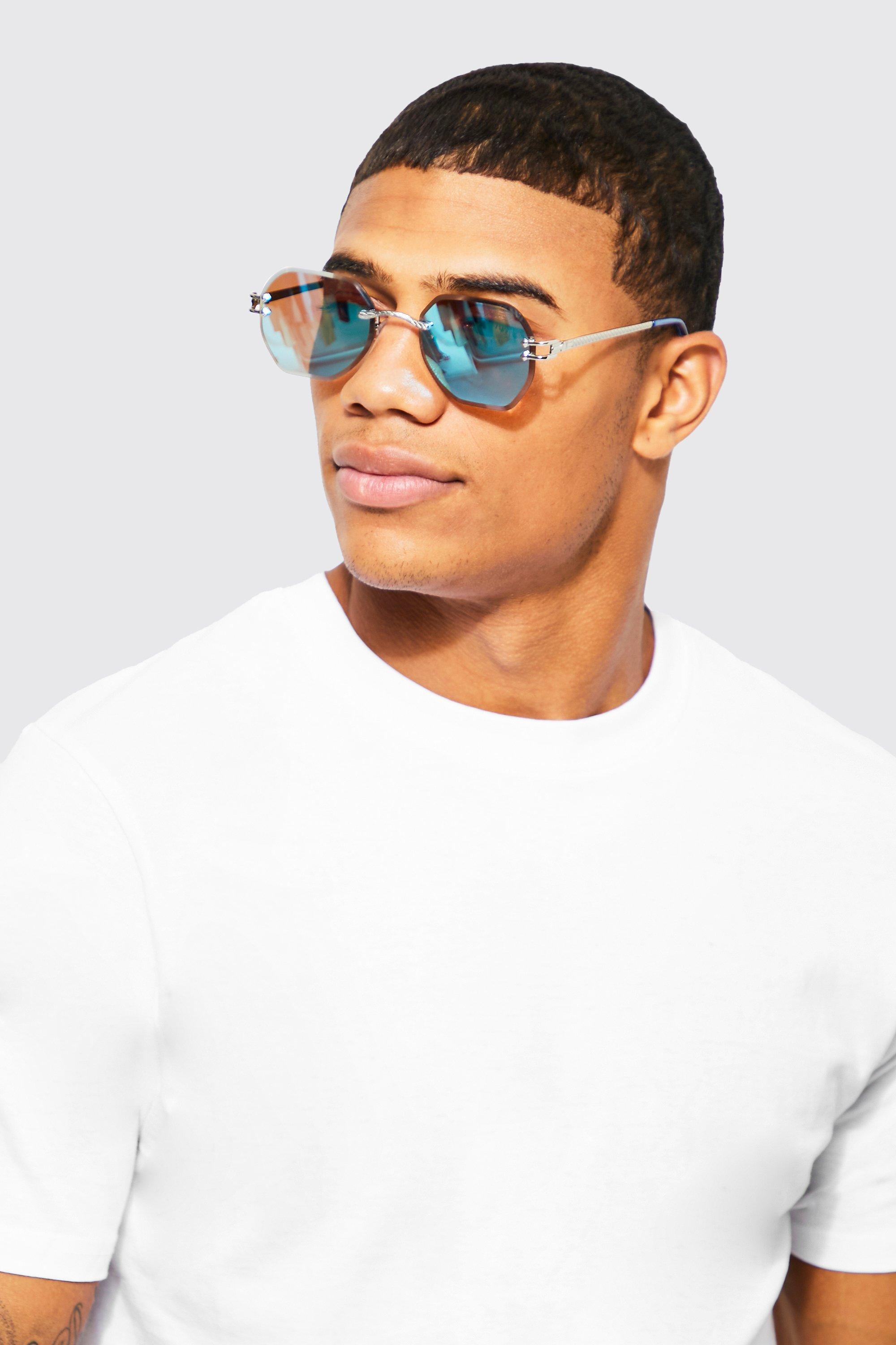 Round store hexagon sunglasses