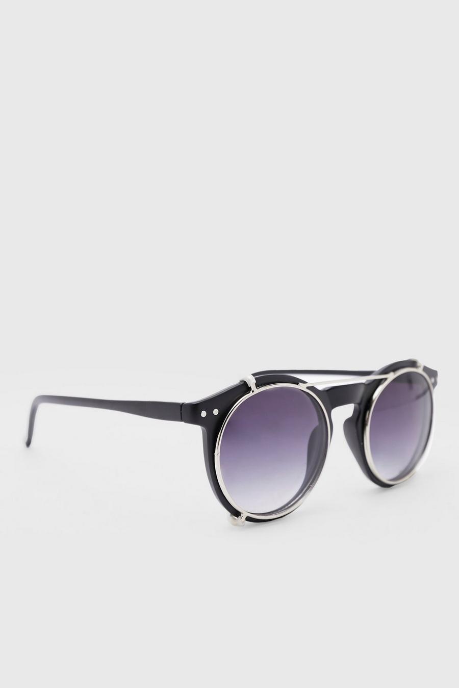 Black Round Clip Frame 2 Pack Sunglasses image number 1