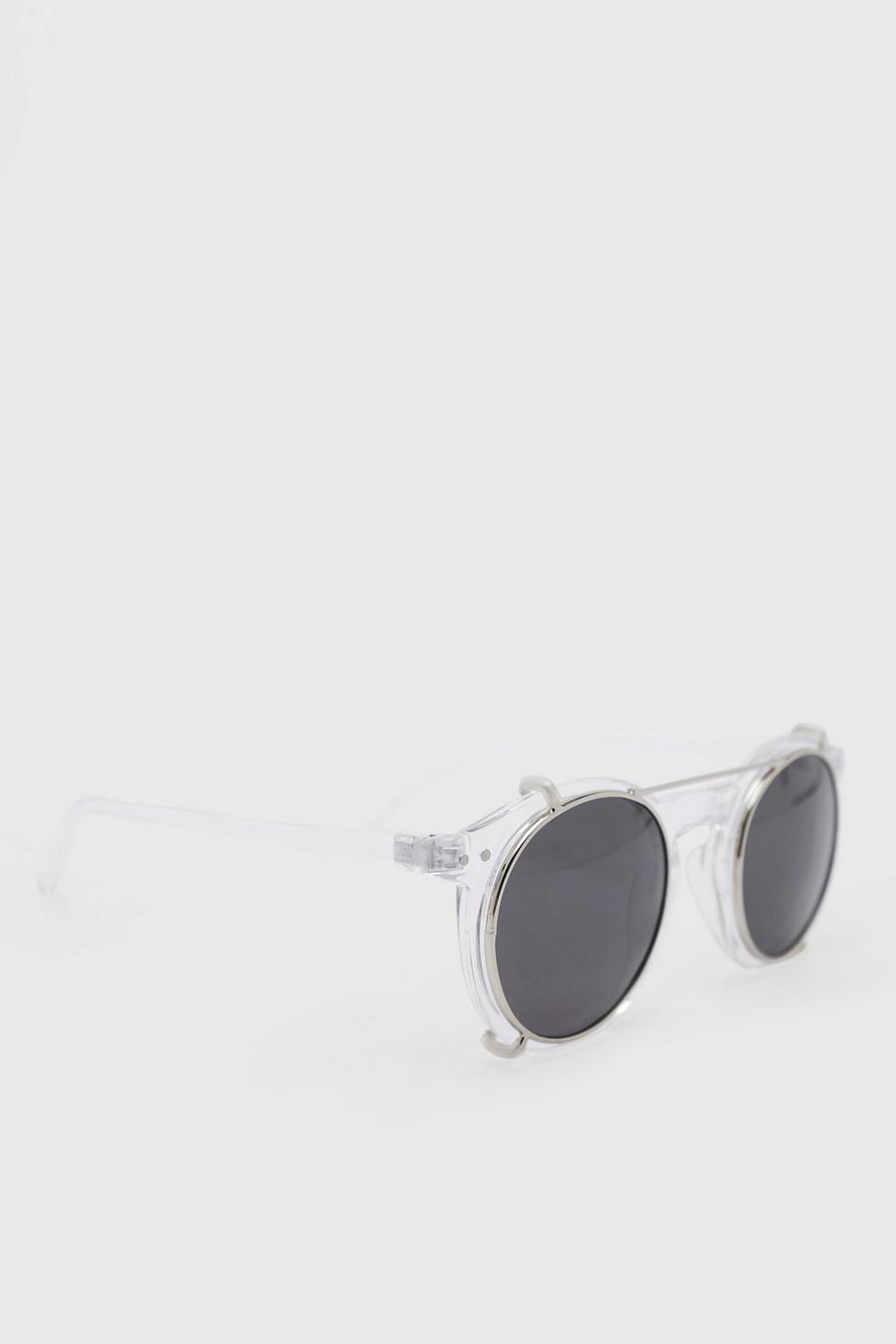 Clear Round Clip Frame 2 Pack Sunglasses image number 1