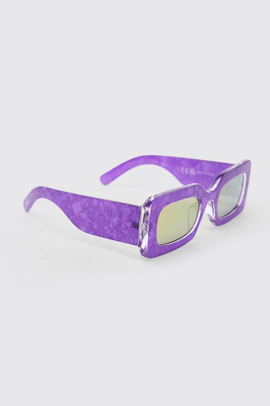 Purple Chunky Iridescent Sunglasses image number 1