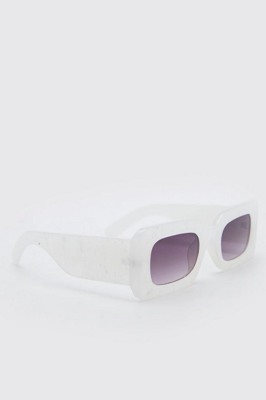 White Chunky Iridescent Sunglasses image number 1