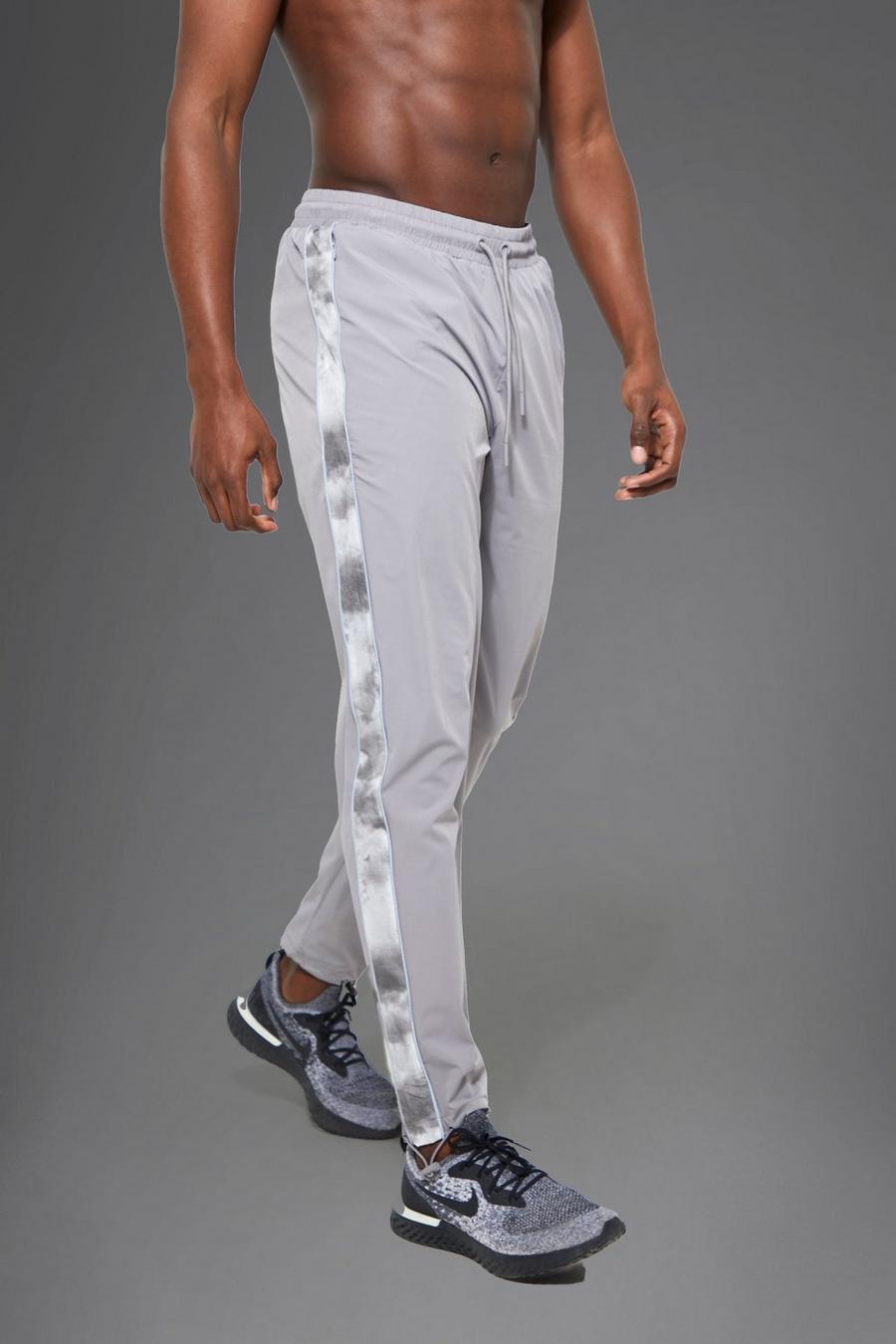 Pantalón deportivo MAN Active con panel abstracto y cordón elástico, Grey grigio image number 1