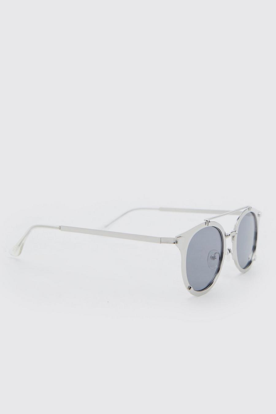 Silver Metal Frame Round Sunglasses