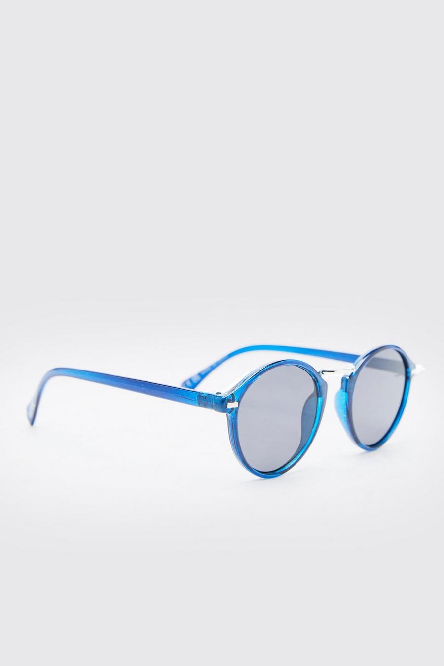 Gafas de sol recicladas de plástico redondas, Navy blu oltremare image number 1