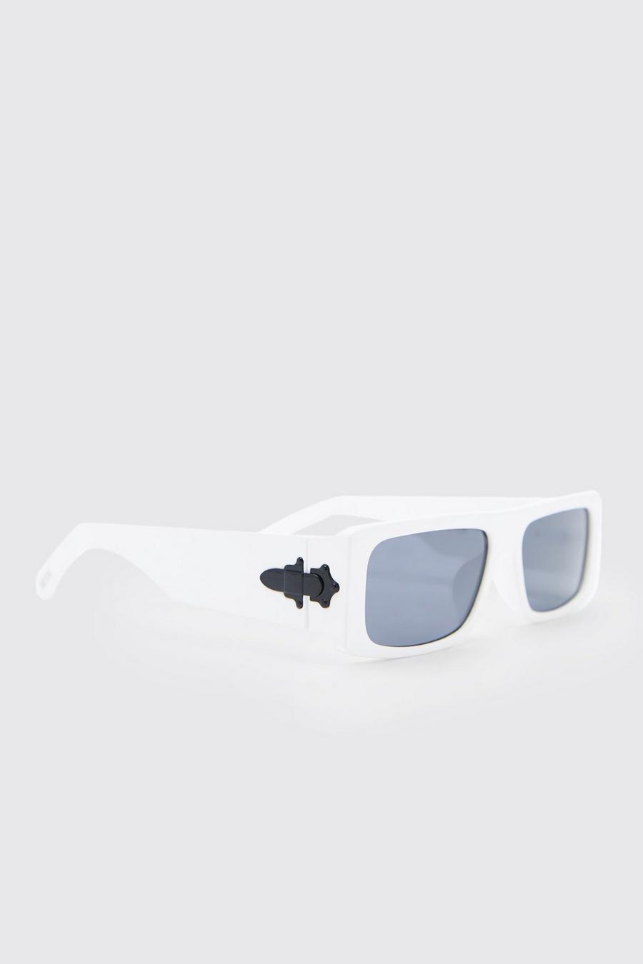 Gafas de sol recicladas de plástico y metal, White bianco