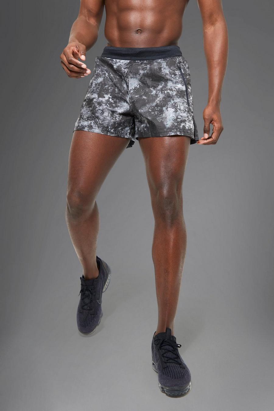 Black Man Active  Abstract  2 In 1  Runner Shorts