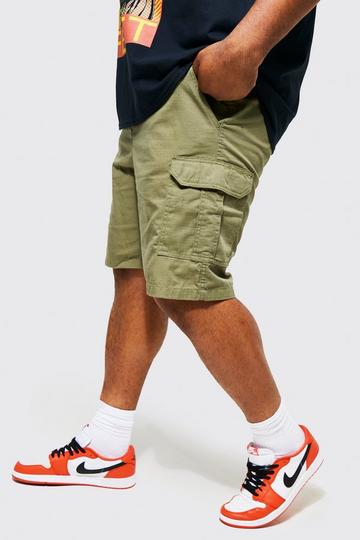 Khaki Plus Elastic Waist Cargo Short