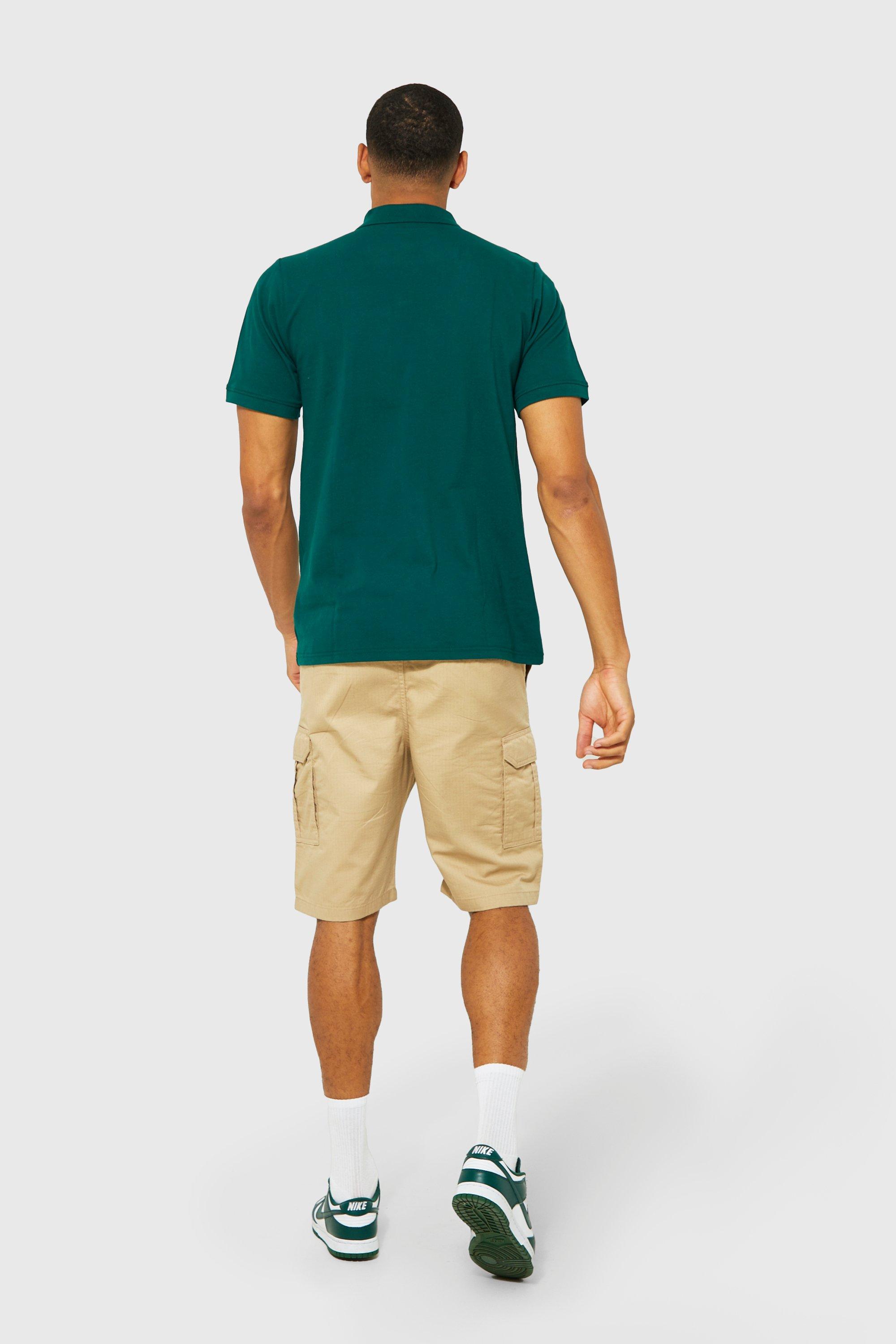 Cargo shorts and polo on sale shirt