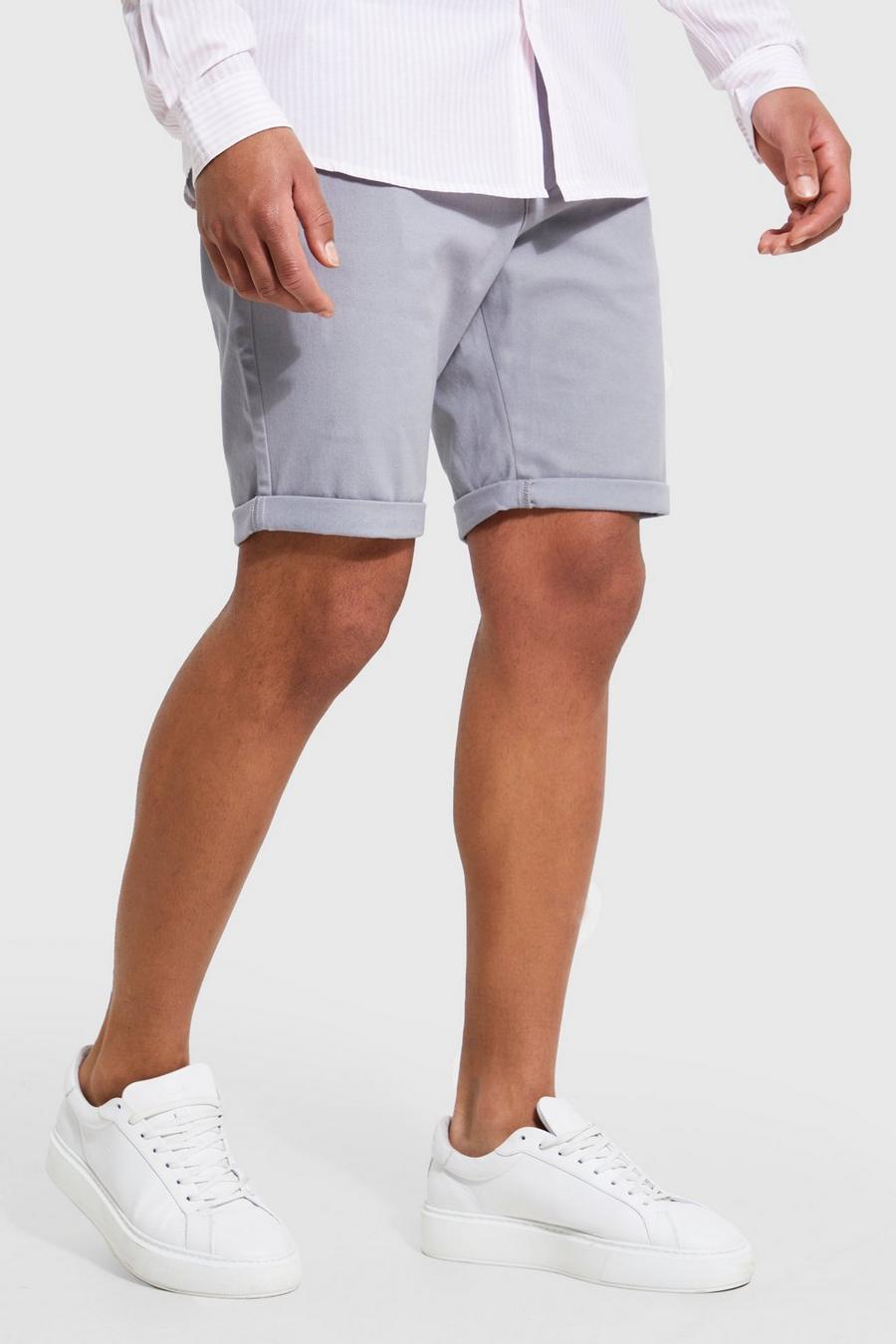 Pantalón corto Tall pitillo chino, Grey gris image number 1