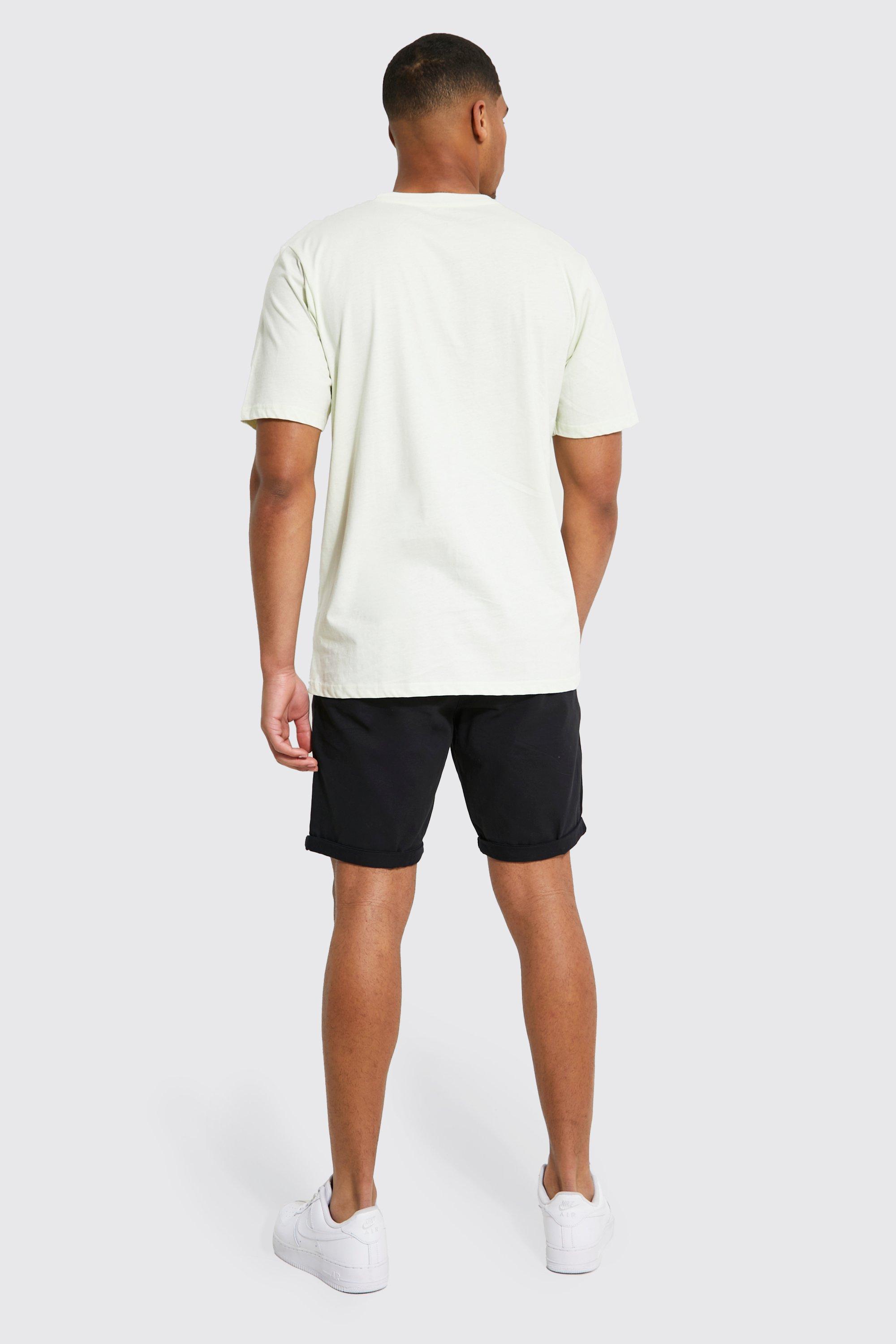 Short chino noir discount homme