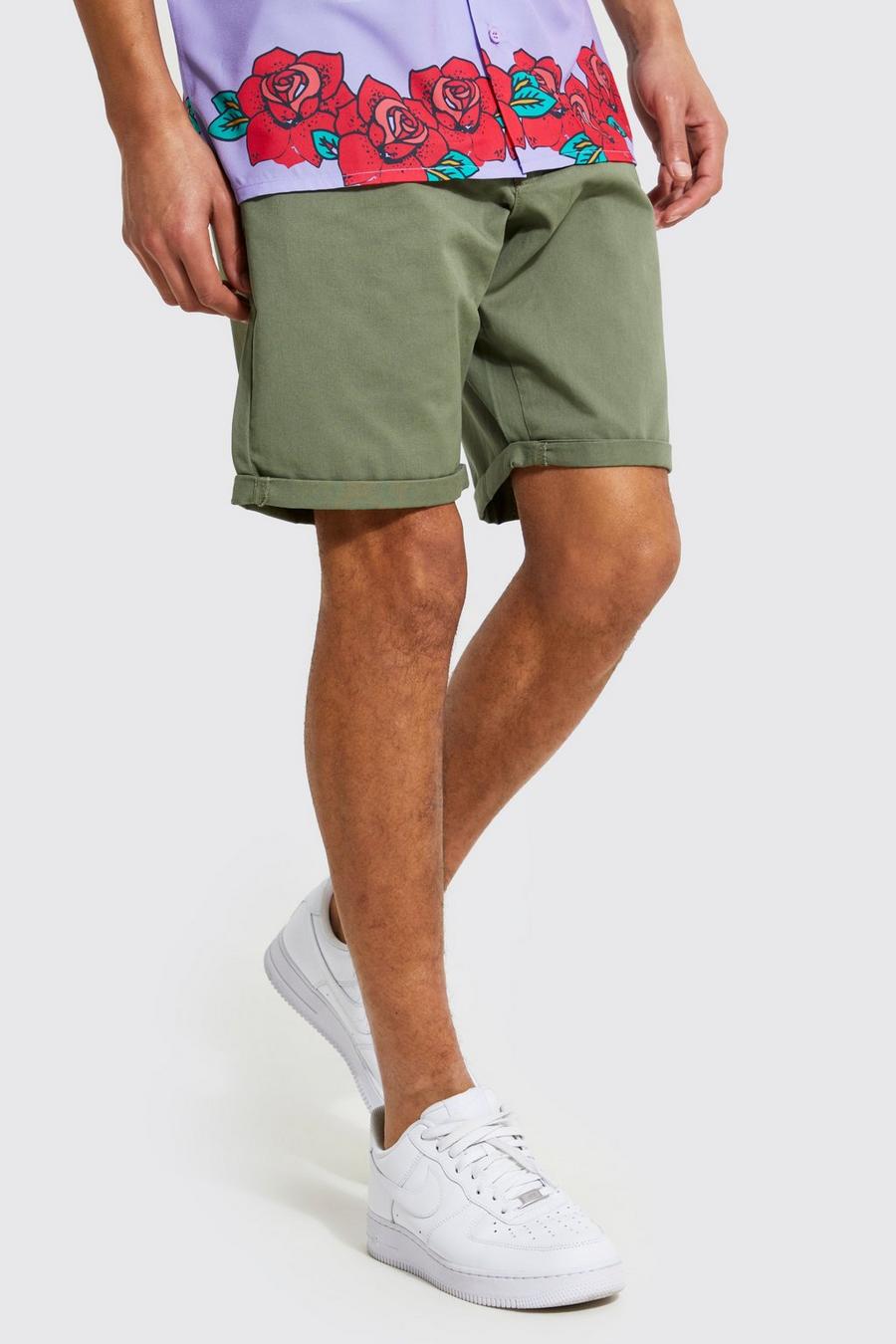 Tall Slim-Fit Chino-Shorts, Khaki