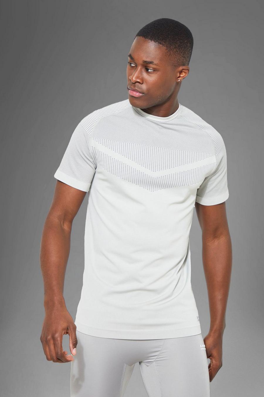 T-shirt style raglan sans coutures - MAN Active, Grey image number 1