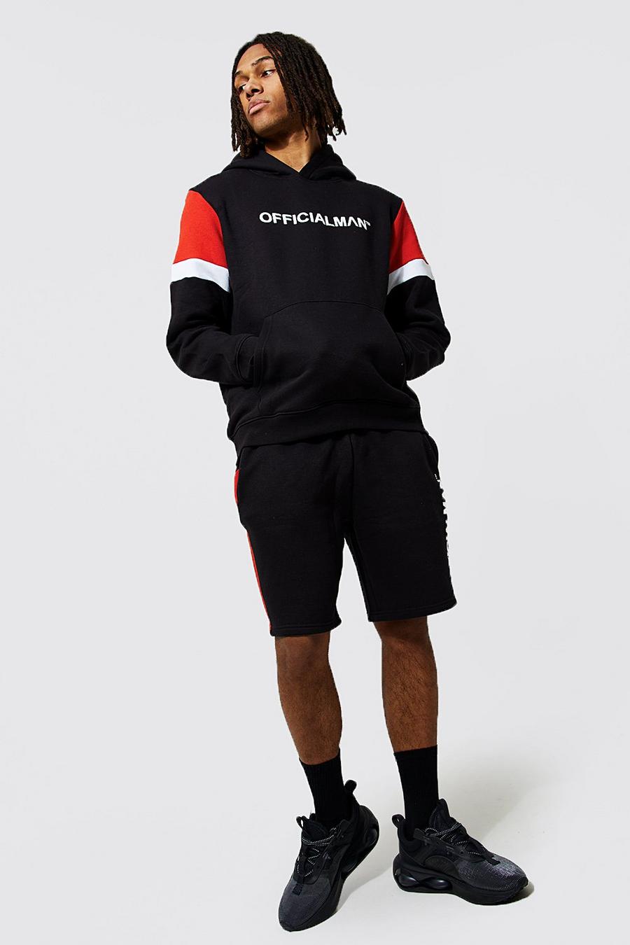 Red Official Man Colour Block  Short Tracksuit image number 1
