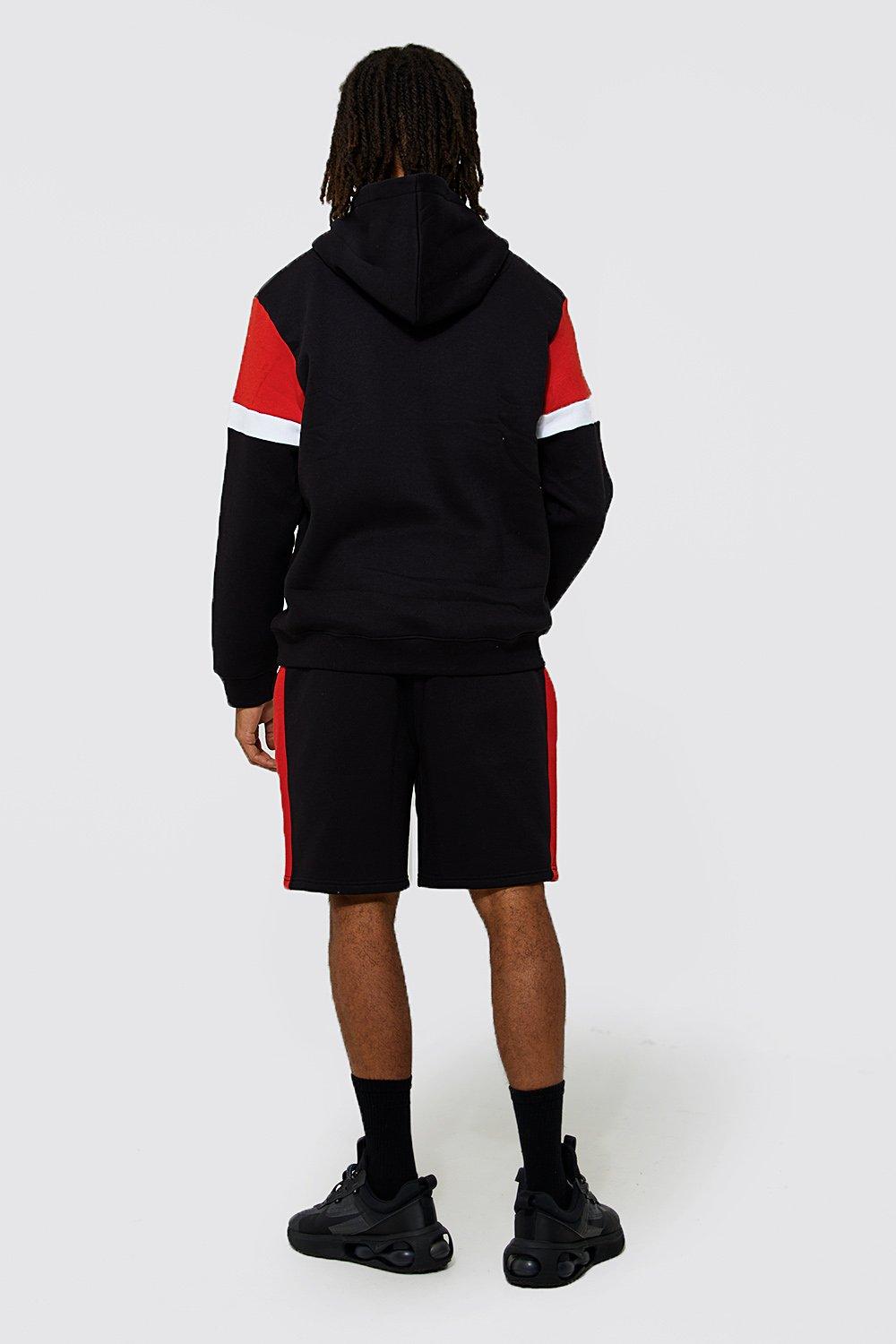 Official Man Colour Block Short Tracksuit Official Man Colour Block Short Tracksuit