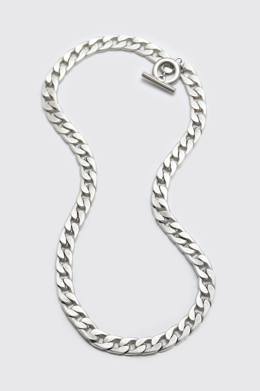 Silver Heavy Weight Toggle Detail Chain Necklace