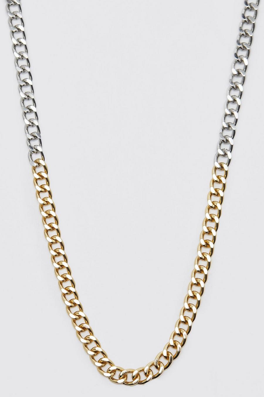 Multi Contrast Metal Chain Necklace