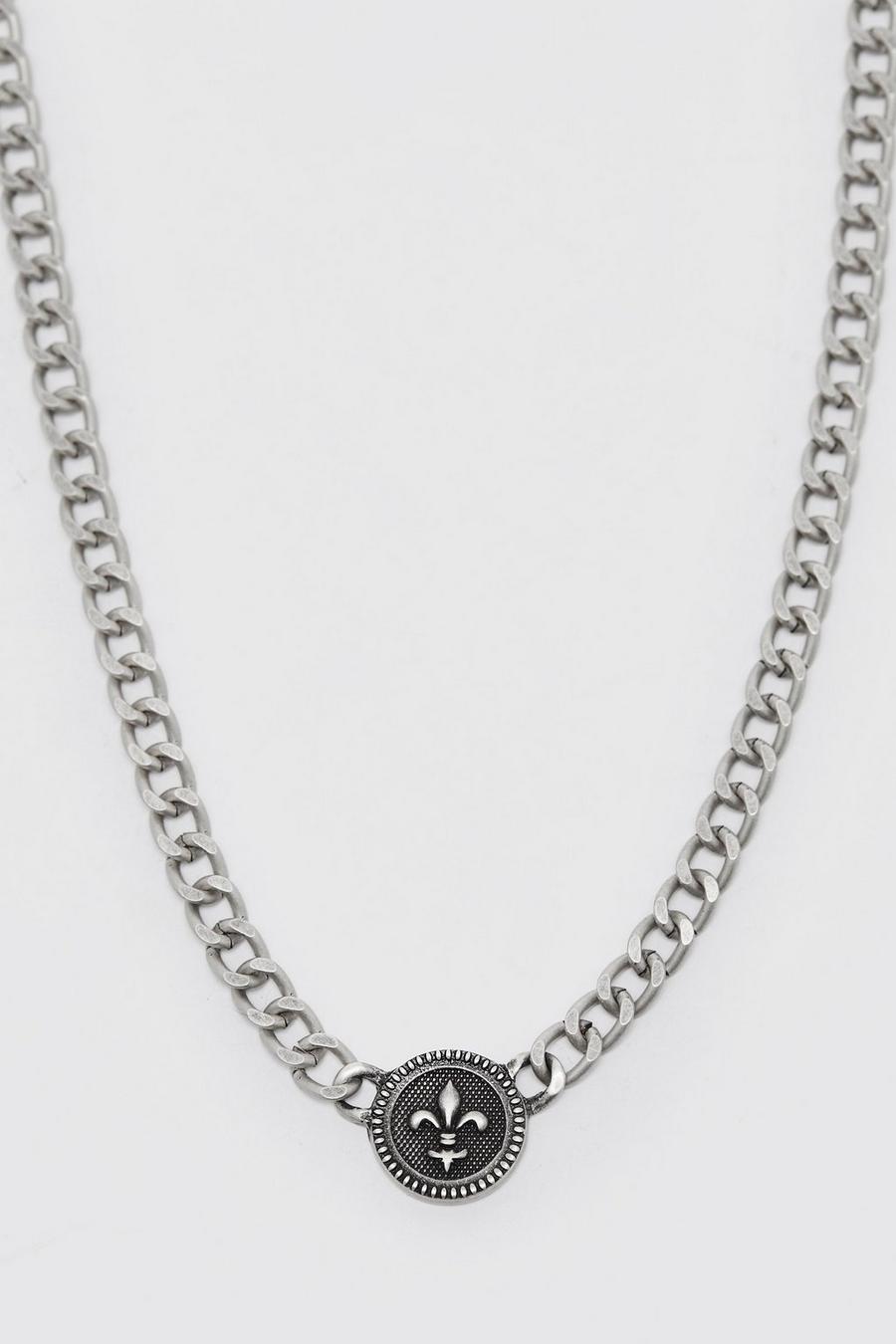 Silver Chunky Circle Pendant Necklace