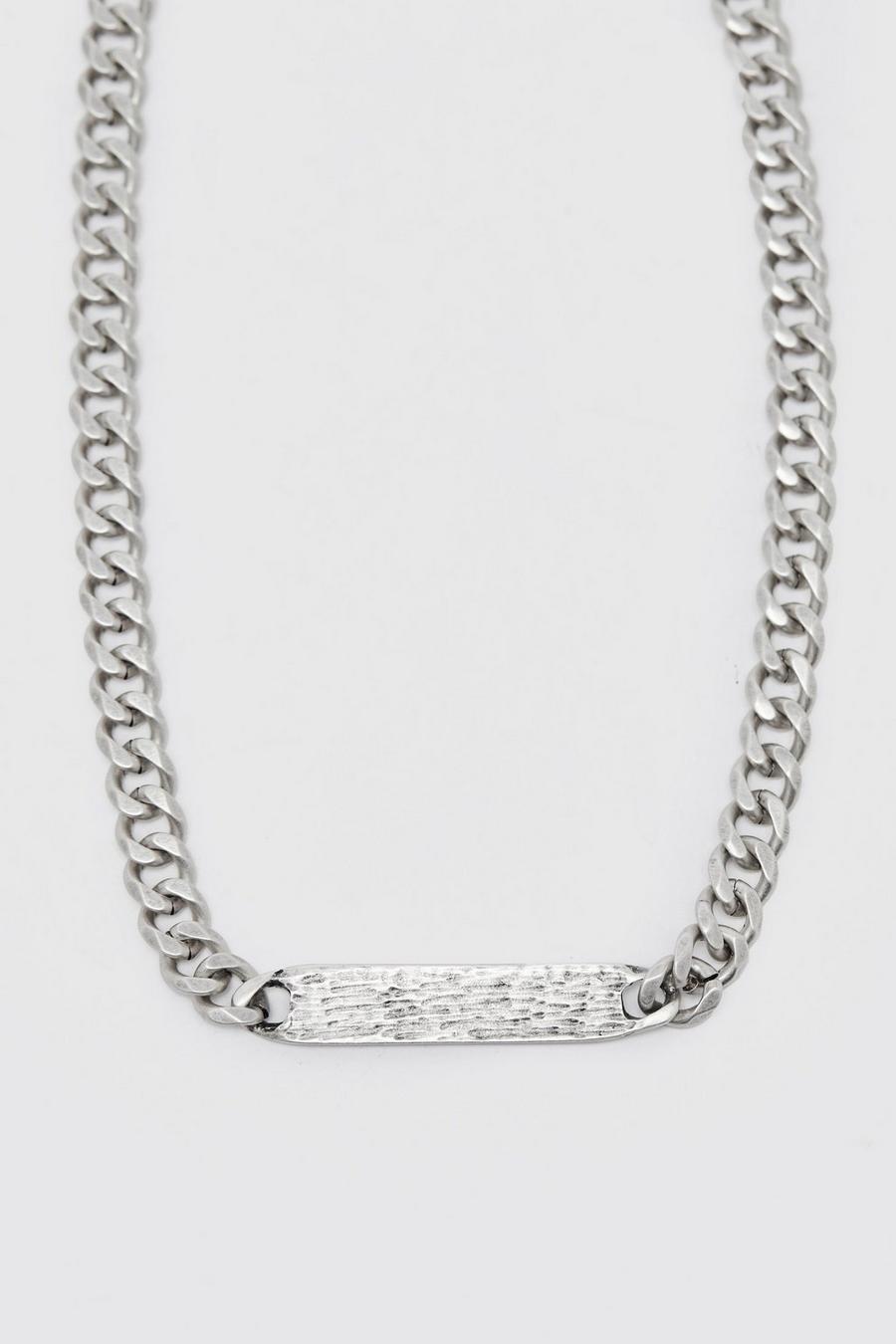 Silver Heavy Weight Chain Bar Necklace image number 1