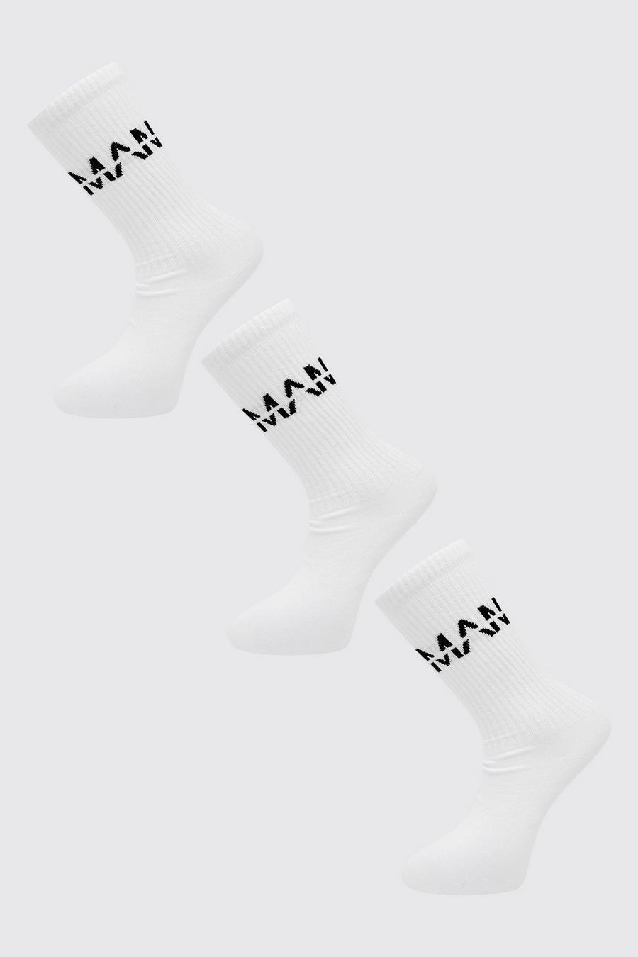 White blanco 3 Pack Jacquard Man Dash Tube Socks