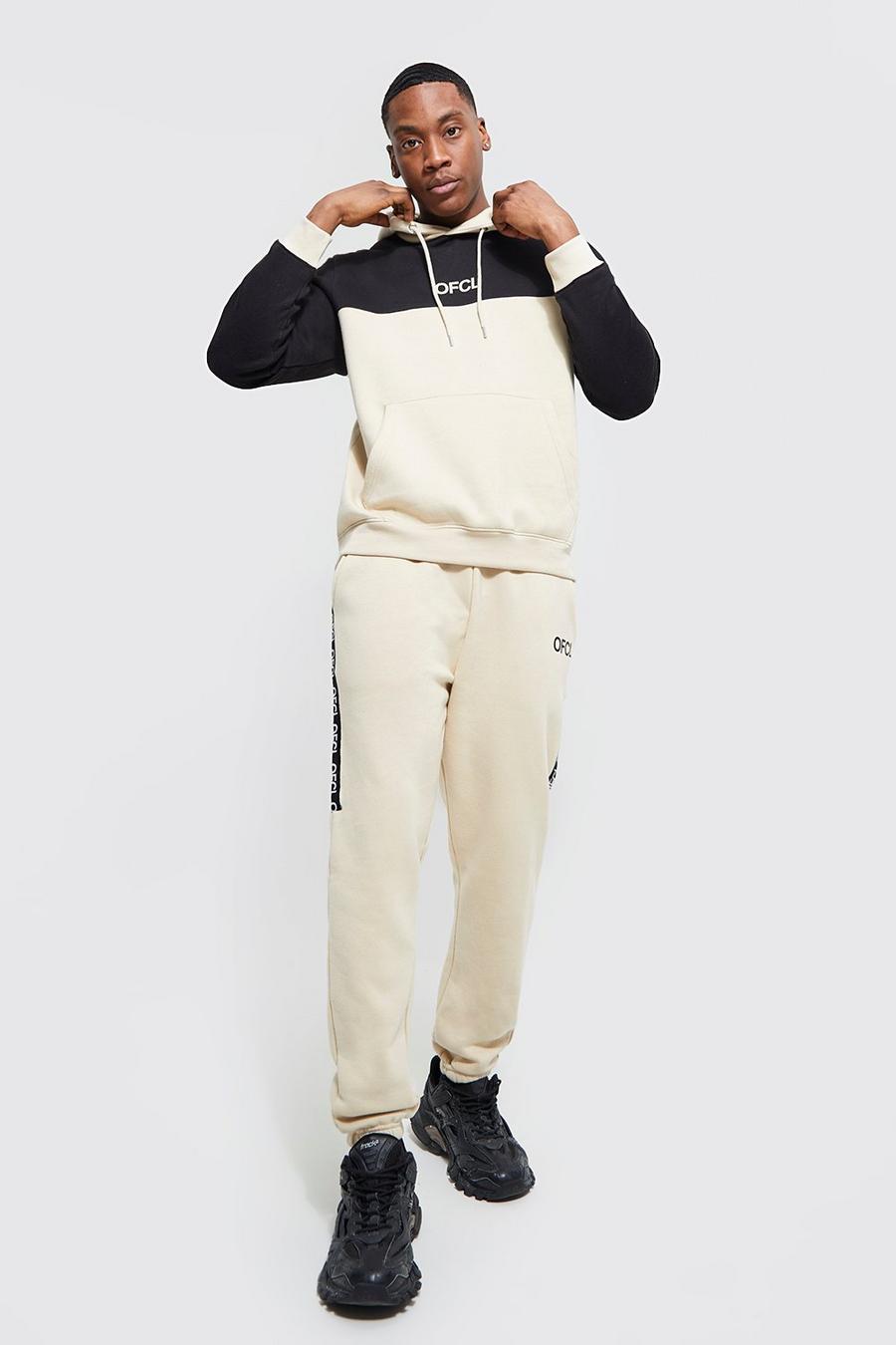 Sand Colour Block Ofcl Tape Tracksuit image number 1
