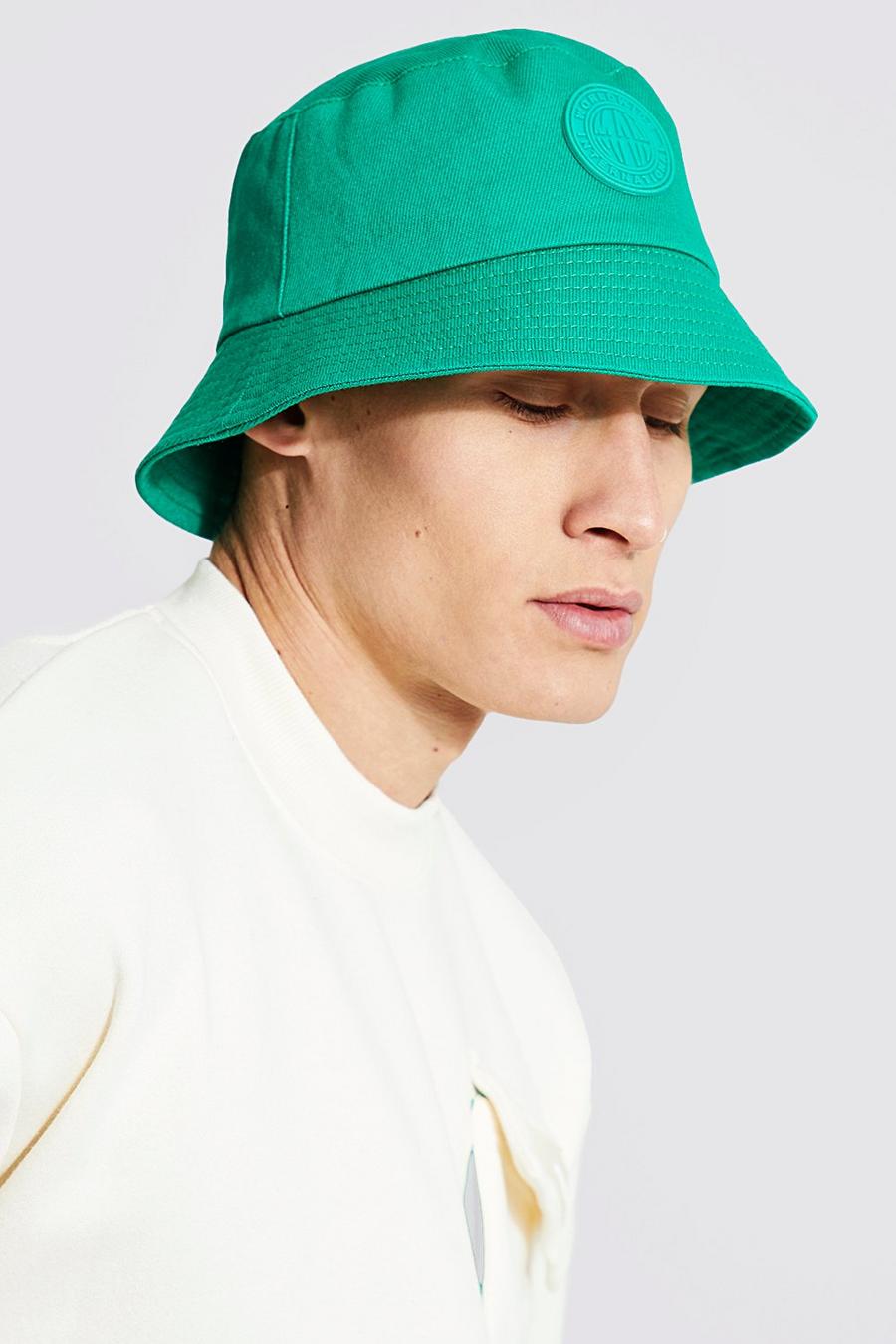 Green Rubber Badge Bucket Hat