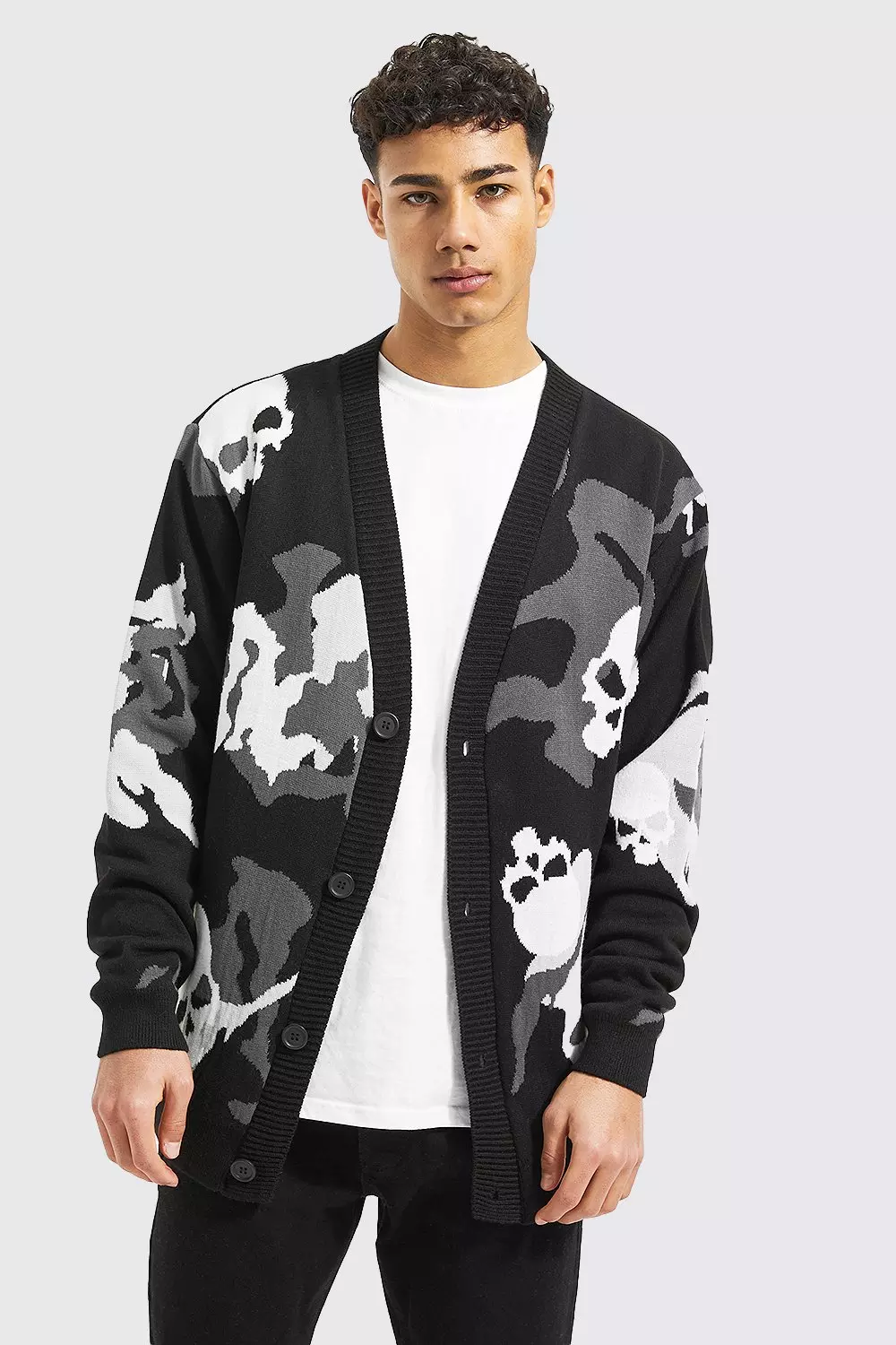 Long camo 2024 cardigan sweater