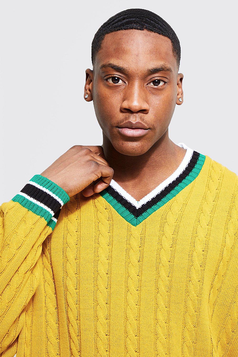 Mens mustard shop knitted jumper