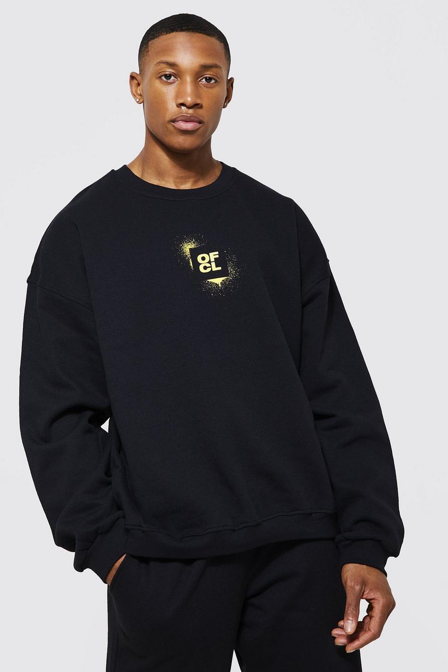 Black Oversized Ofcl Printed Sweatshirt image number 1