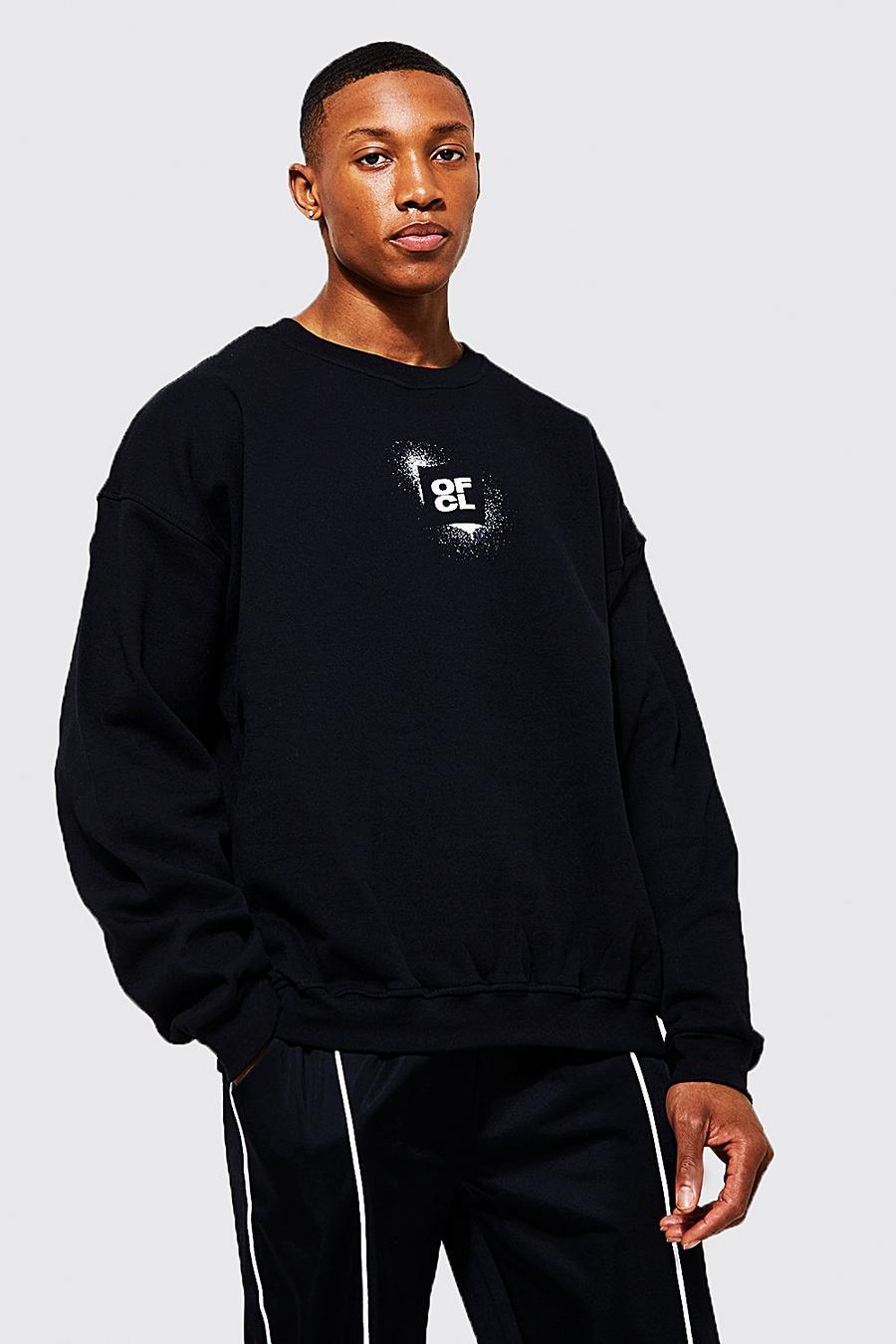 Black Oversized Ofcl Printed Sweatshirt image number 1