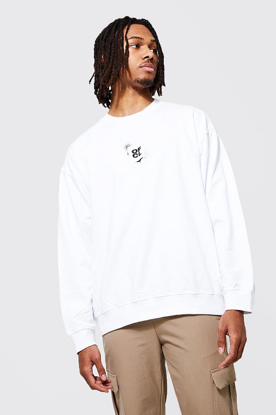 Oversize Sweatshirt mit Official Print, White image number 1