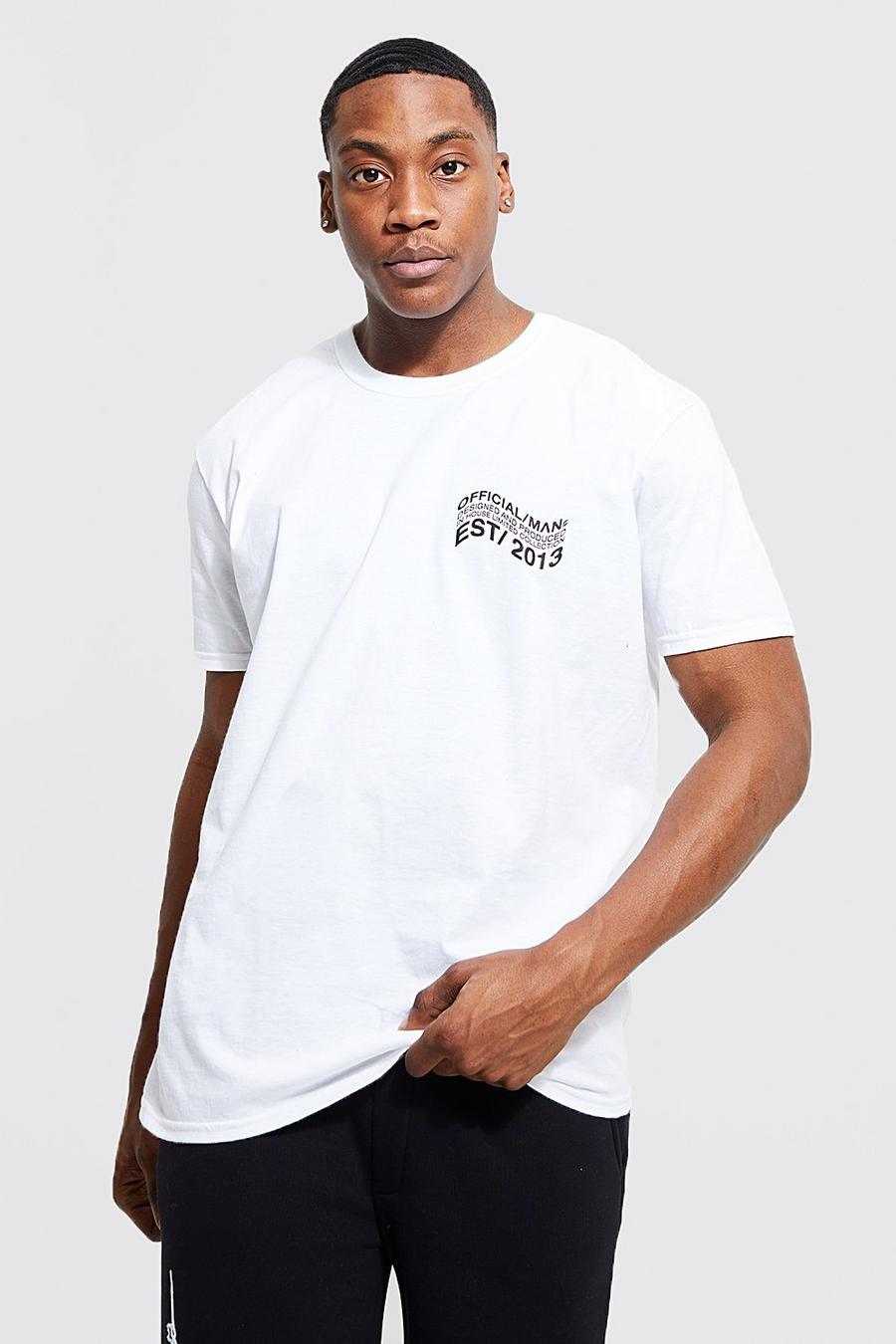 Oversized Official Man Puff Print T-shirt | Boohoo UK