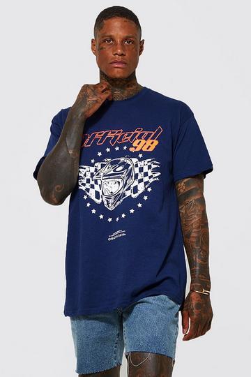 Blue Oversized Official Racing T-shirt