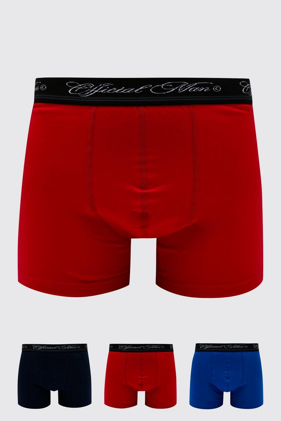 Red 3 Pack Official Man Mix Classic Boxer image number 1