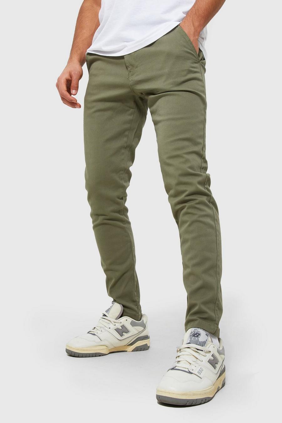 Khaki Super Skinny Chino Trousers image number 1