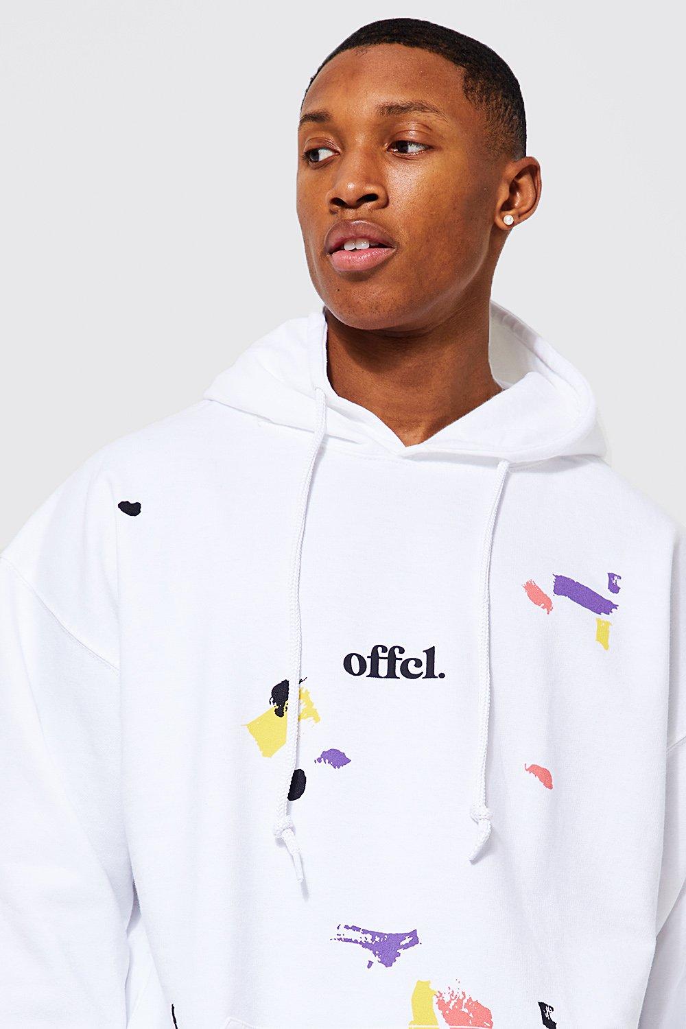 White paint shop splatter hoodie