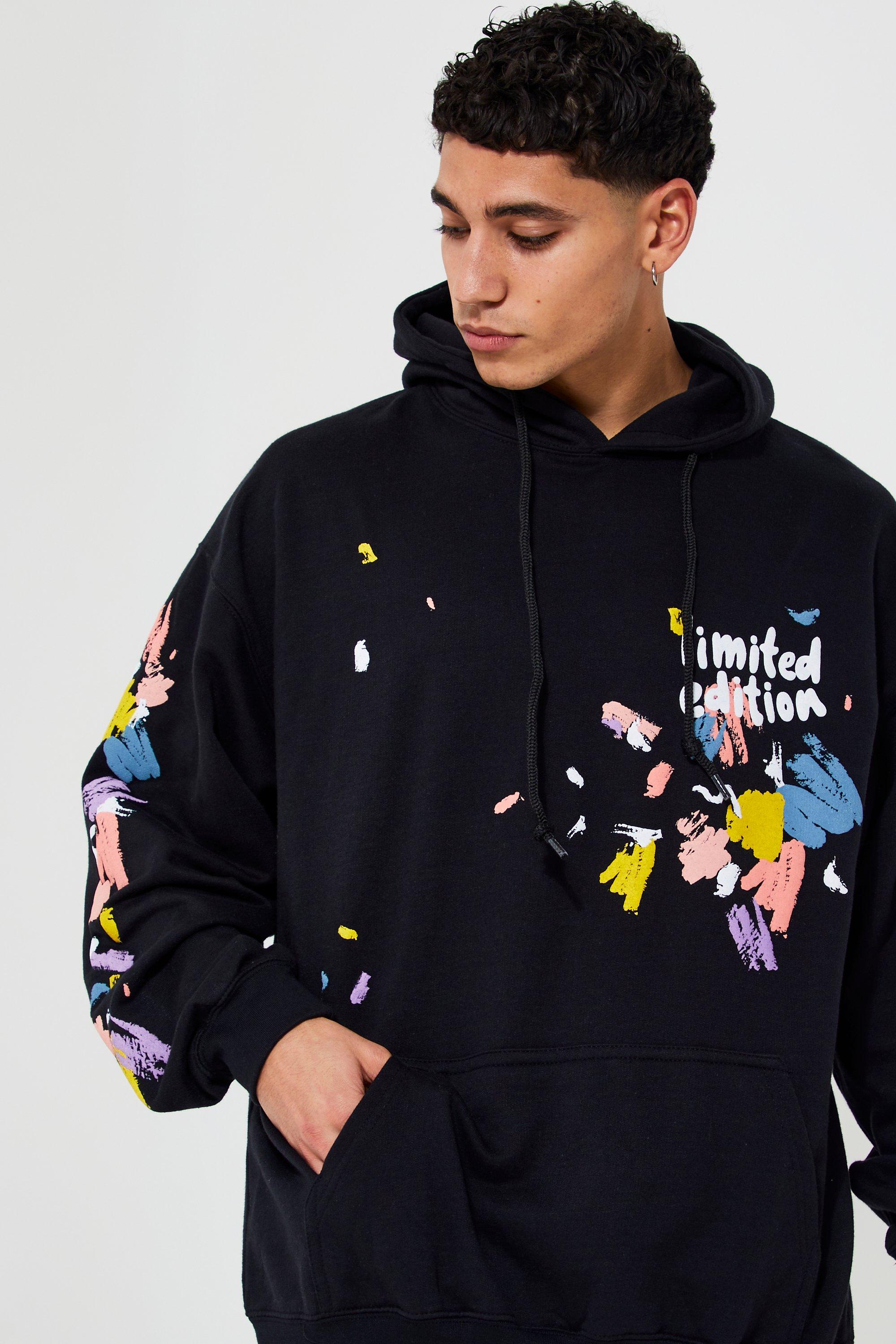 Paint splatter hoodie mens on sale