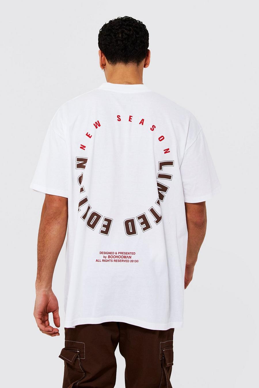 Men's Oversized Extended Neck Limited T-shirt | Boohoo UK