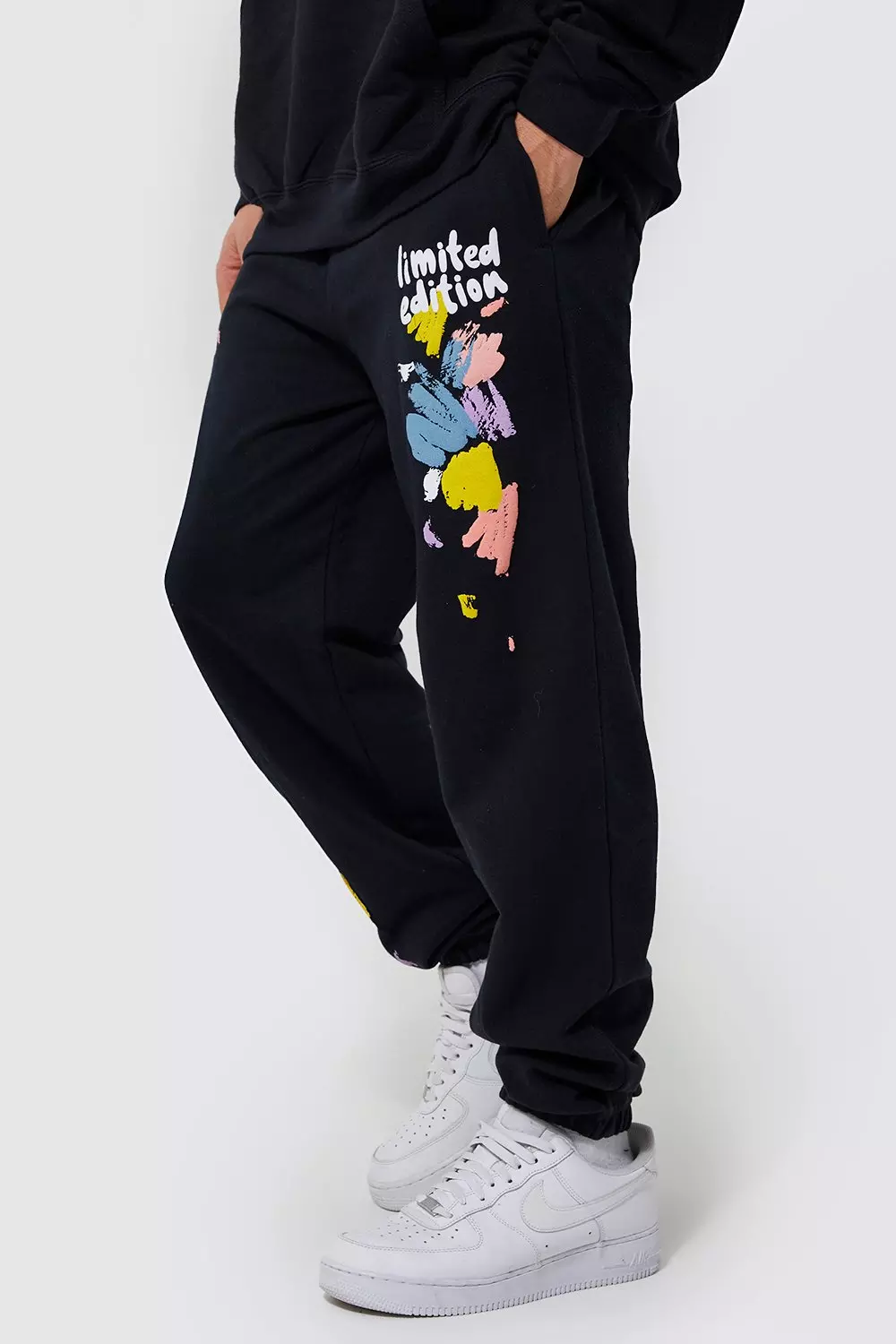 Paint splatter joggers sale